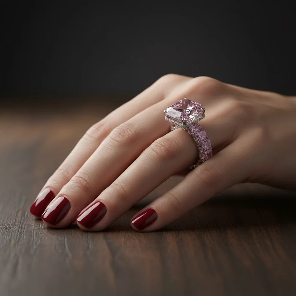 Pink Radiance Emerald Eternity Ring - Auvra Diamonds Pink Radiance Emerald Eternity Ring - Auvra Diamonds Pink Radiance Emerald Eternity Ring AuvraDaimonds Ring jesrxs-2i.myshopify.com pink-radiance-emerald-eternity-ring