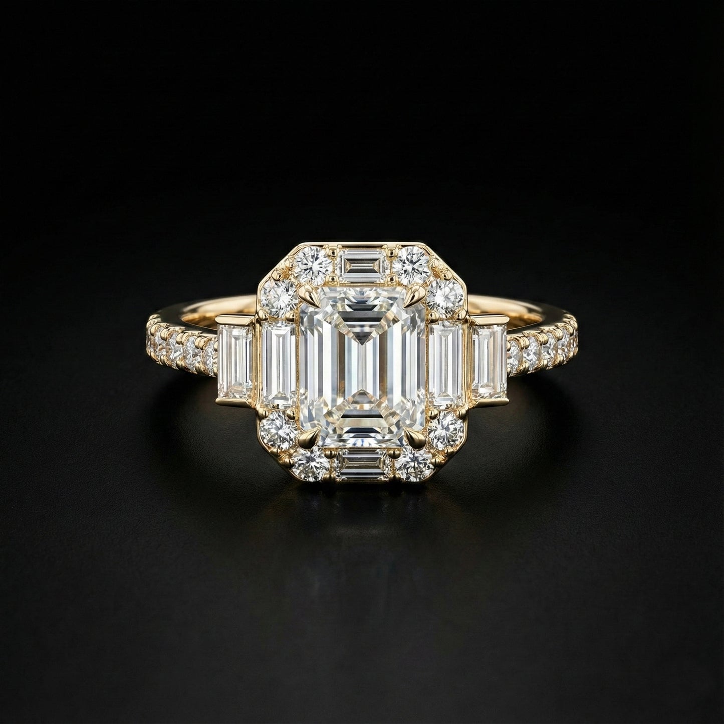 Regalia Émeraude Halo Ring - Auvra Diamonds