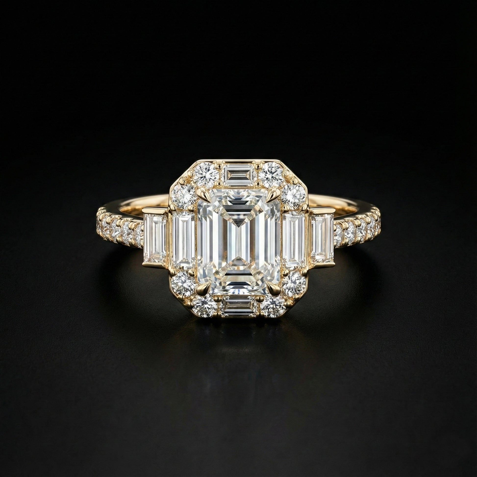 Regalia Émeraude Halo Ring - Auvra Diamonds