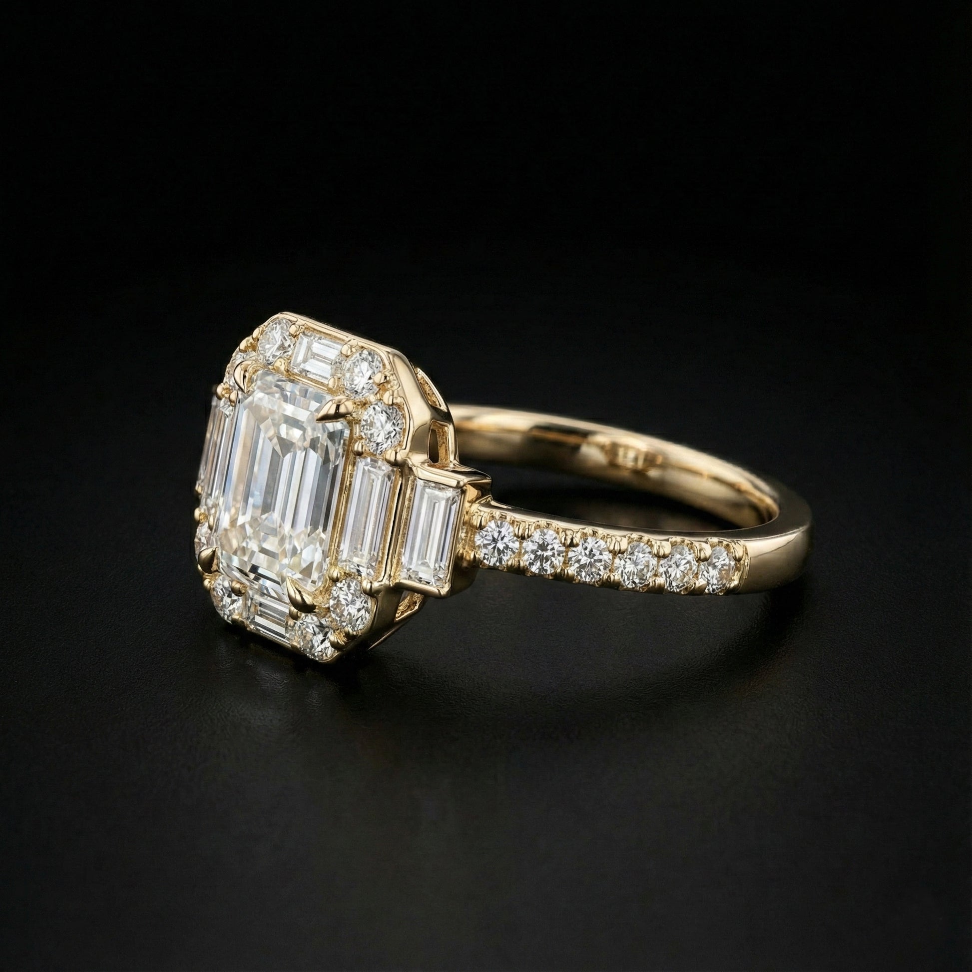 Regalia Émeraude Halo Ring - Auvra Diamonds