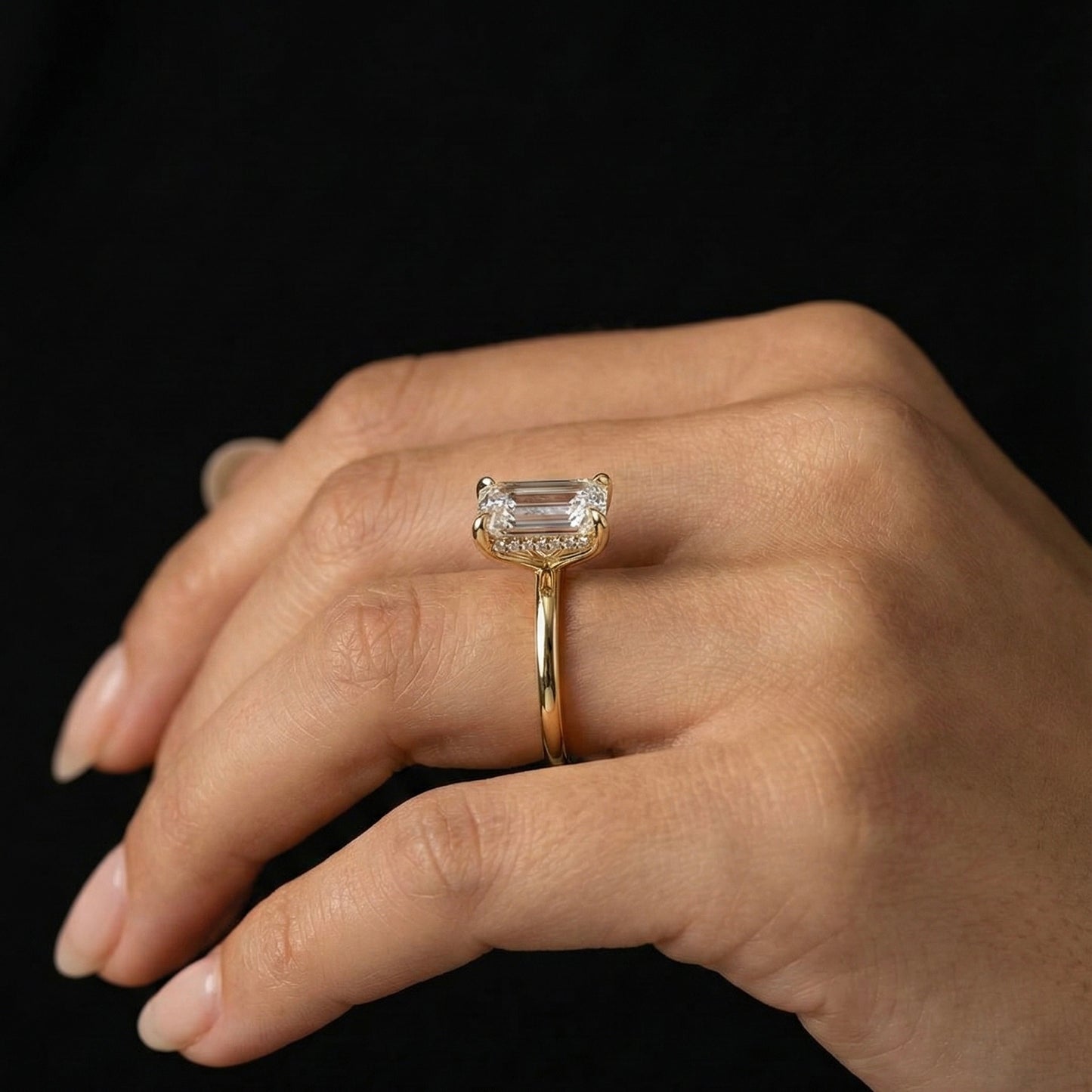 Aurelia Prism Solitaire Ring - Auvra Diamonds