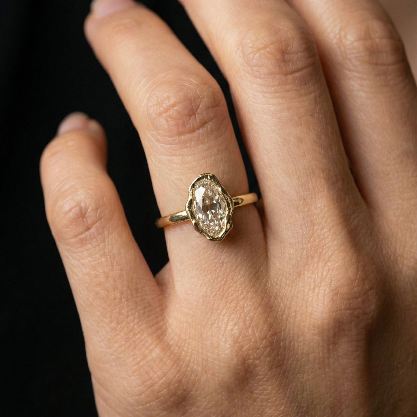 Veil Solitaire Ring - Auvra Diamonds