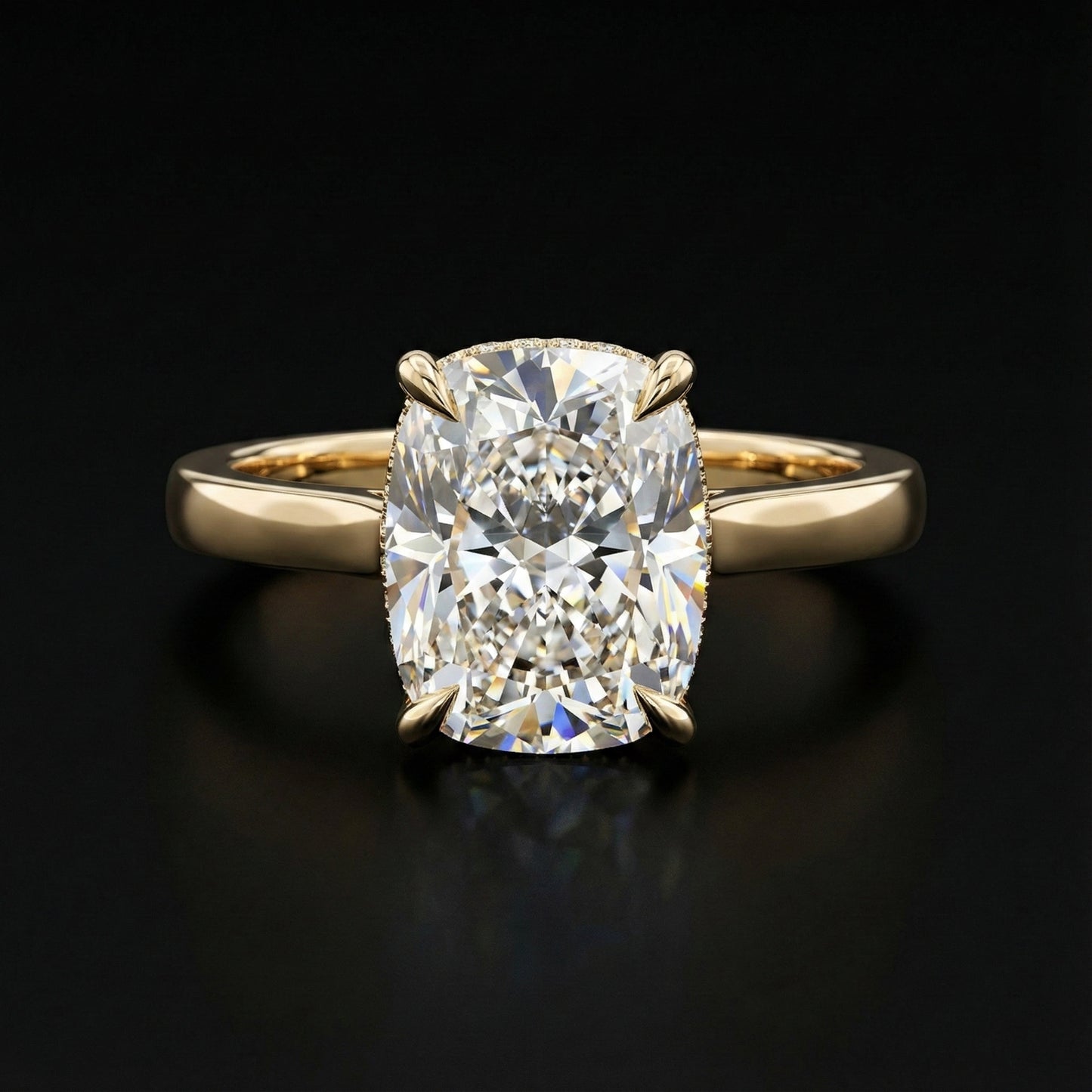 Auréline Cushion Solitaire Ring - Auvra Diamonds