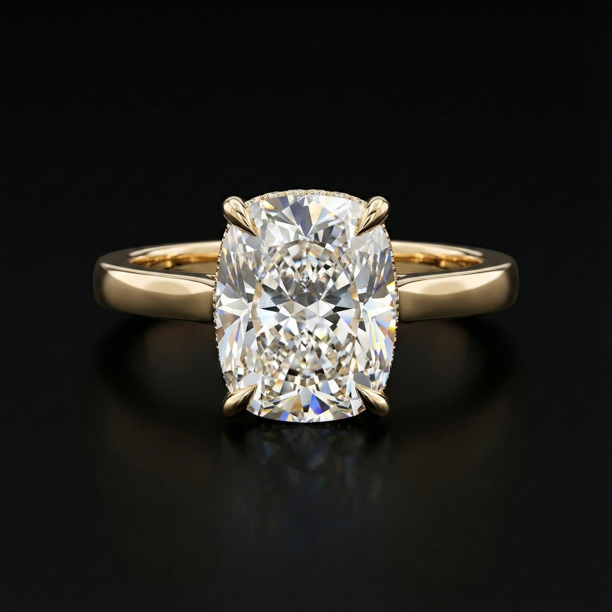 Auréline Cushion Solitaire Ring - Auvra Diamonds