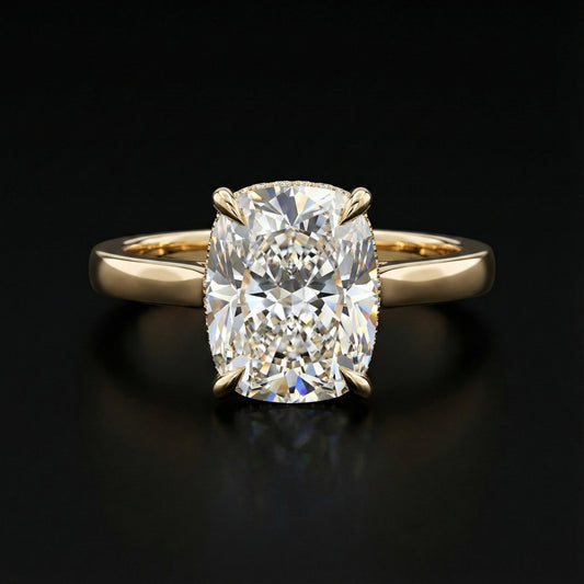 Auréline Cushion Solitaire Ring - Auvra Diamonds