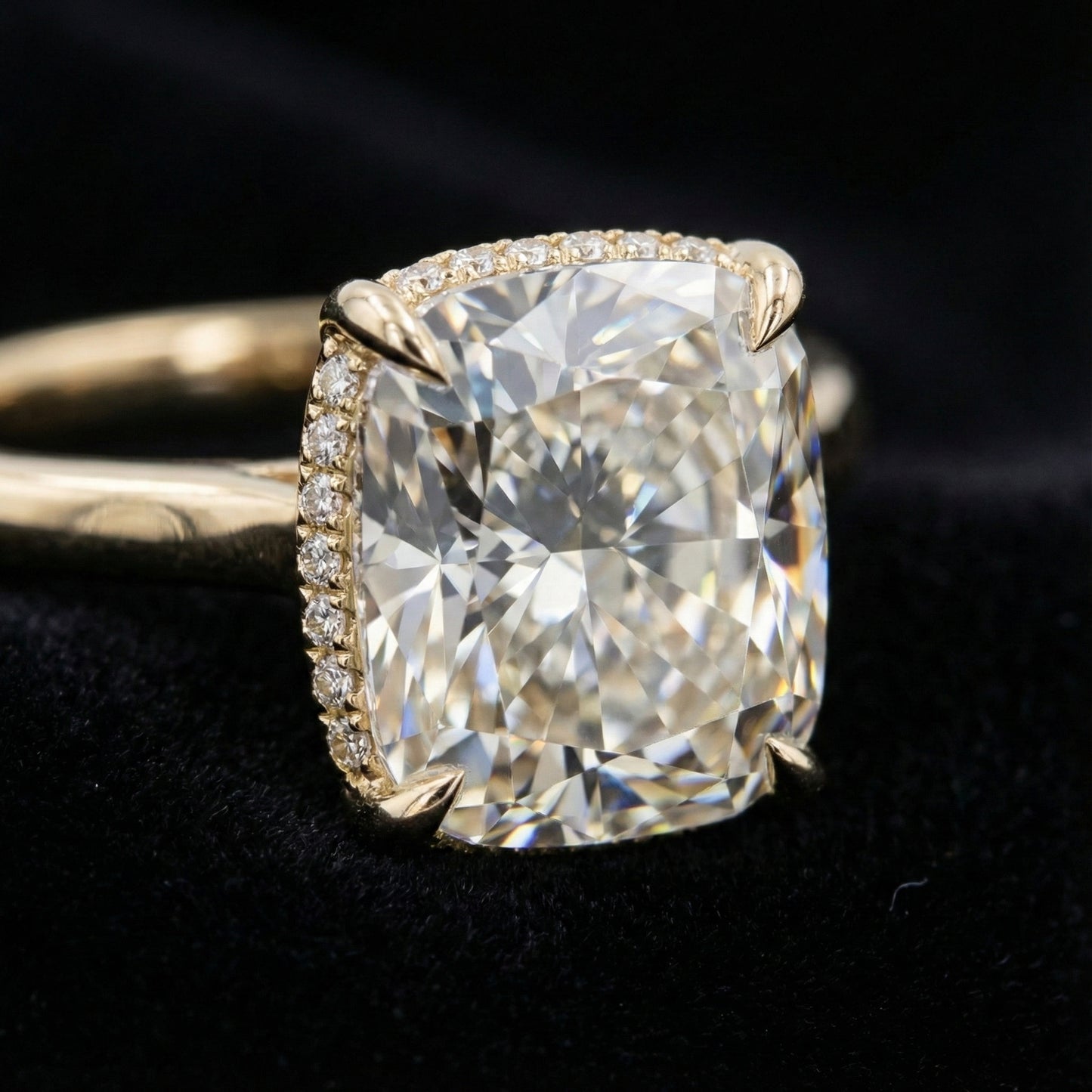 Auréline Cushion Solitaire Ring - Auvra Diamonds