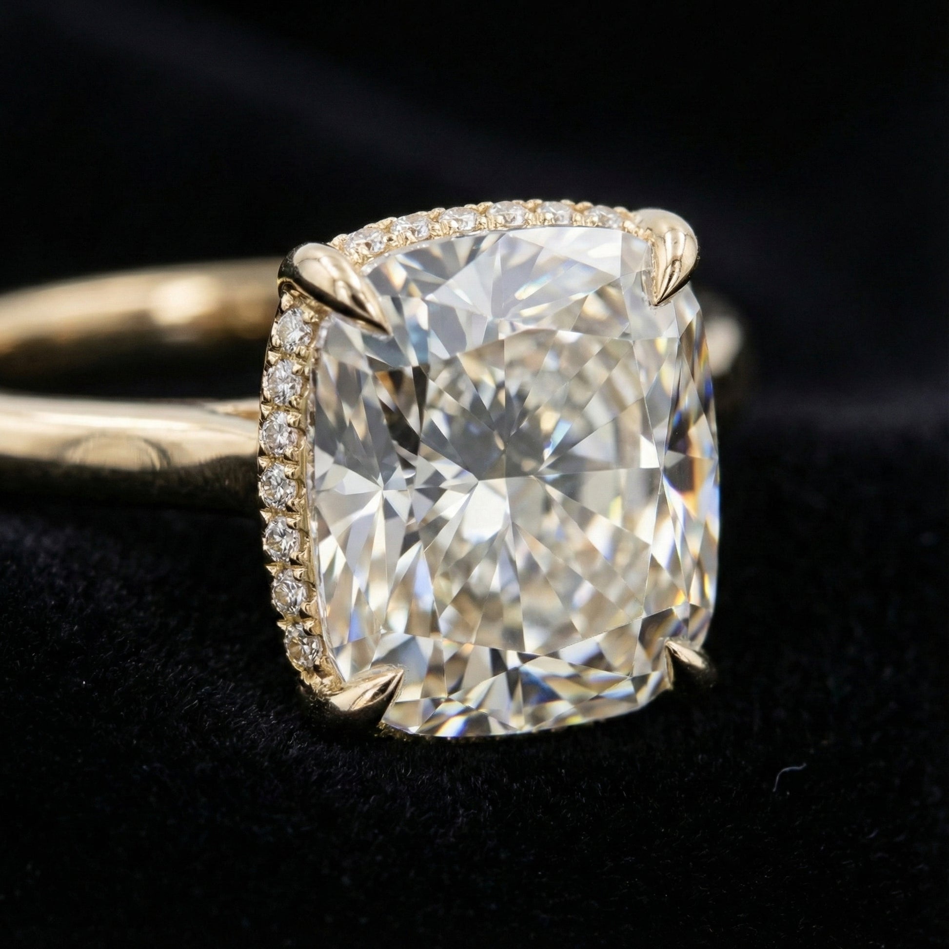 Auréline Cushion Solitaire Ring - Auvra Diamonds