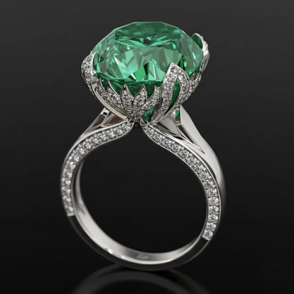 The Emerald Line Ring - Auvra Diamonds